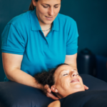 Osteopath in Christchurch treating a patient with neck pain and headaches