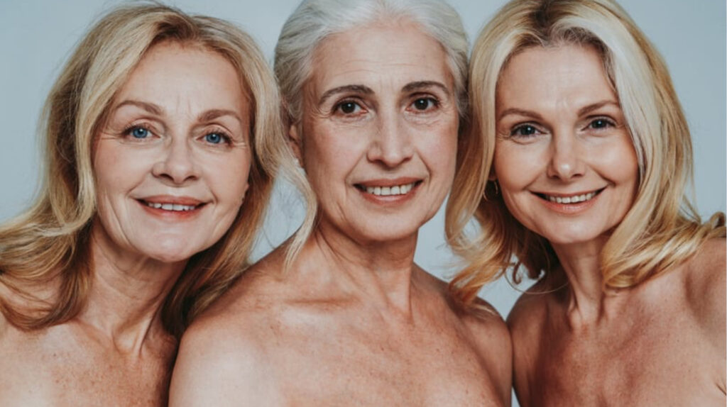 Three generations of women from perimenopausal to post menopause